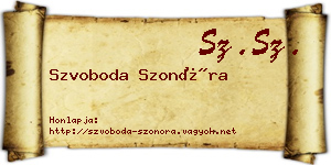 Szvoboda Szonóra névjegykártya